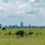 Majestic giraffe standing in Nairobi National Park