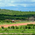 A plane landing in Ruaha National Park